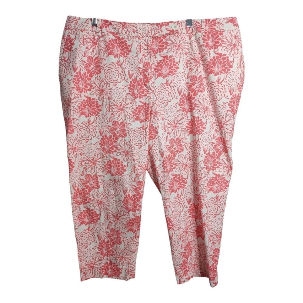 Talbots Woman PlusSize The Perfect Skimmer Floral Cropped Casual Preppy Pant 22W